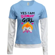 Комбинированный лонгслив I`m Gamer Girl